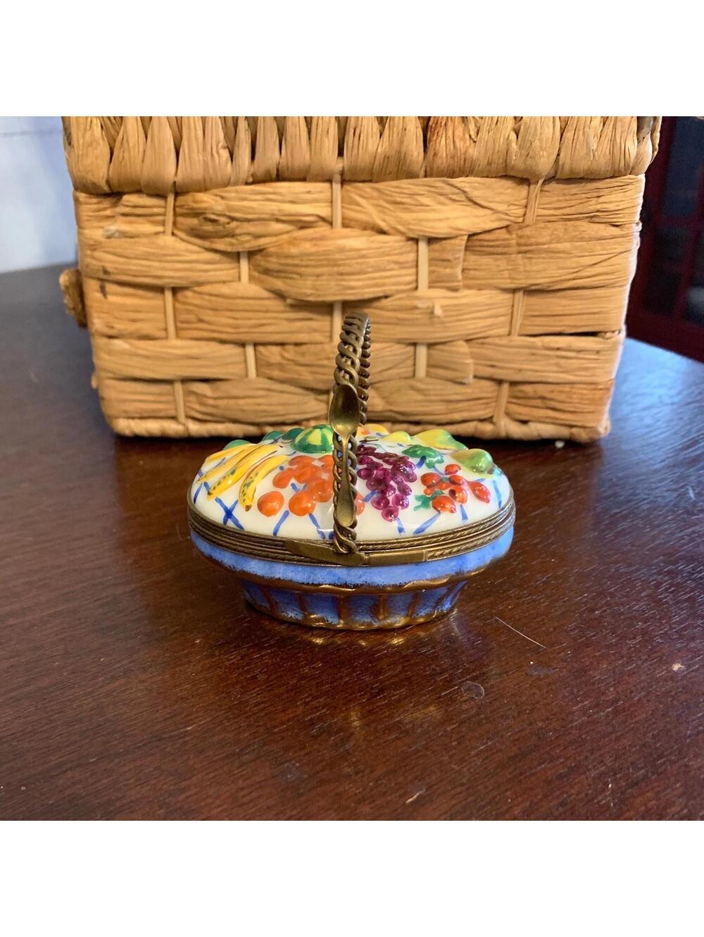 Limoges Fruit Basket Porcelain Hinged Box - Numbered